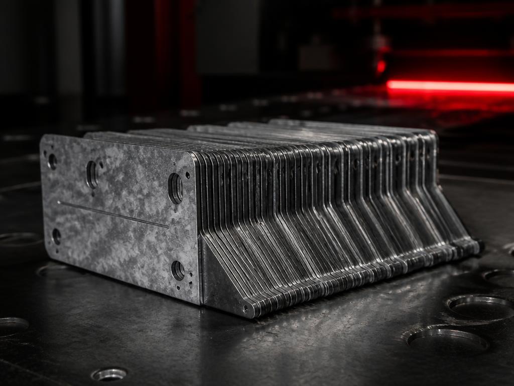 Peça de Chapa Galvanizada cortada a laser